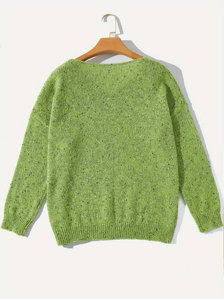 Locker gestrickter Pullover mit mehrfarbiger Wolle