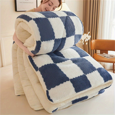 Zeitgemäße Karierte Fleece-Bettdecke – Warm & Stilvoll
