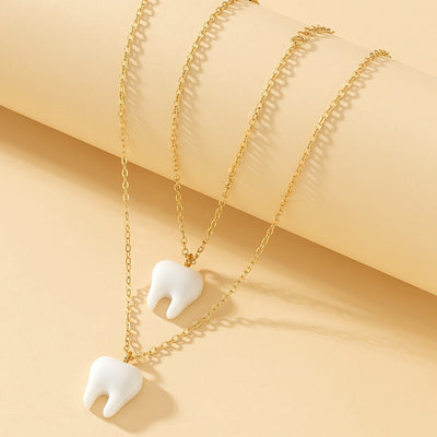 Halskette + Armband Süßes Schmuck-Set – Special Tooth Design