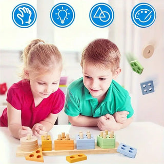 Holz-Formensortierer – Bildungs-Stapellspiel für Kinder