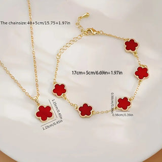 2-teiliges Damen Chic Floral & Star Schmuckset