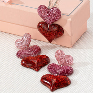 Elegantes und romantisches Gradient Flashing Piece Halsketten- und Ohrring-Set
