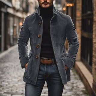 Schlanker Vintage-Cordmantel - Zeitloser Stil, moderner Komfort