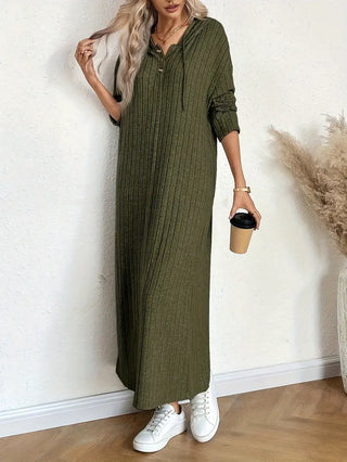 Elegantes Einfarbiges Kapuzenkleid für Frauen – Bequem, Stretchy und Allwetter-tauglich