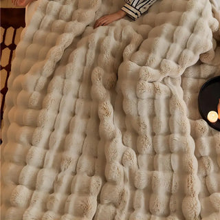 Verdickte Plüschdecke aus Kaninchenfell, Weich und Warm