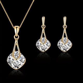 Minimalistisches Damen Halsketten- und Ohrstecker-Set