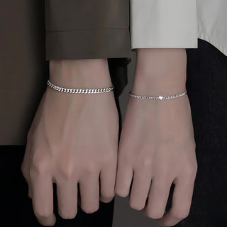 Einfaches lässiges Edelstahl-Armband-Set für Jungen und Mädchen