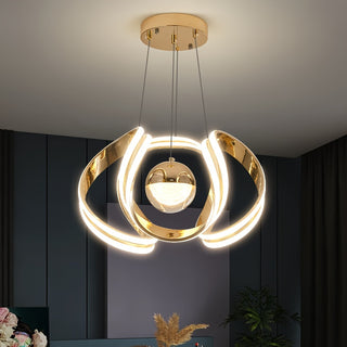 Moderne Goldene Led Pendelleuchte mit Vollem Farbspektrum und Augenschutz