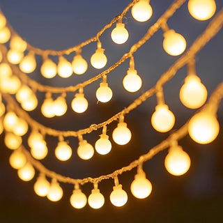 USB-betriebene Frosted-Ball-Lichterkette, 8 Modi