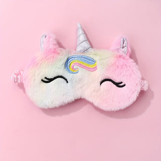 Charmante Farbverlauf-Einhorn-Plüsch-Schlafmaske