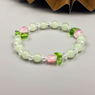 Charmantes Tulpen-Glasperlen-Armband für Mädchen