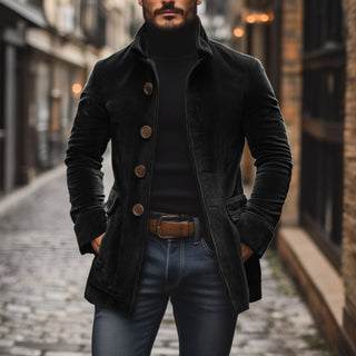Schlanker Vintage-Cordmantel - Zeitloser Stil, moderner Komfort