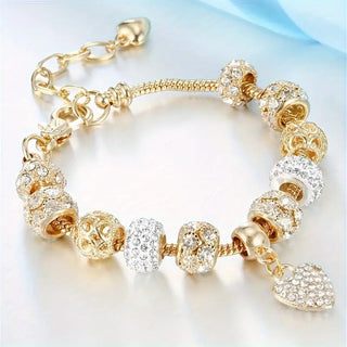 Elegantes 14K Goldplattiertes Armband mit Herzanhänger