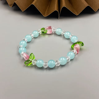 Charmantes Tulpen-Glasperlen-Armband für Mädchen
