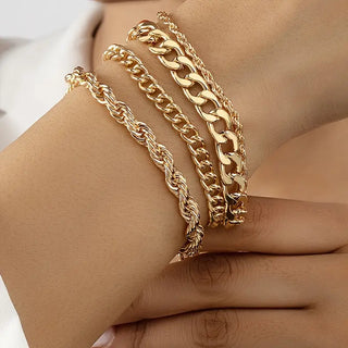 Schickes 4-lagiges Edelstahl Armband aus Legierung