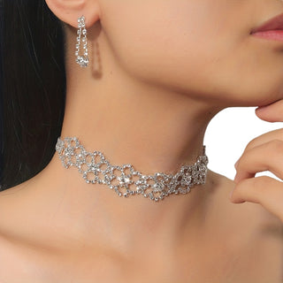Luxuriöses Strass- & Kunstkristall-Blumenschmuck-Set