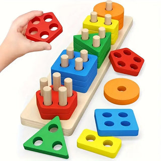 Holz-Formensortierer – Bildungs-Stapellspiel für Kinder