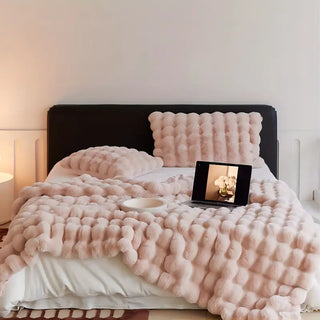 Verdickte Plüschdecke aus Kaninchenfell, Weich und Warm