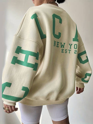 Übergroßer Pullover mit Druck