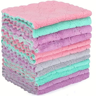 Mehrfarbige Coral Fleece Reinigungstücher – Weich, Saugstark & Wiederverwendbar
