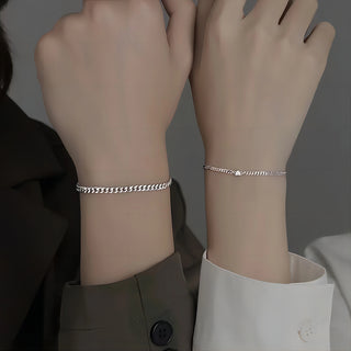 Einfaches lässiges Edelstahl-Armband-Set für Jungen und Mädchen