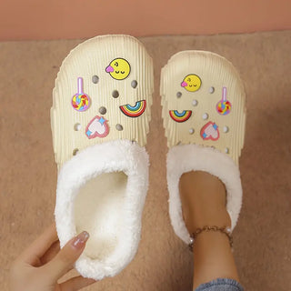 Damen Winter Clogs – Rutschfeste Hausschuhe, Bequem für Zuhause