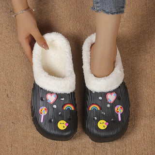 Damen Winter Clogs – Rutschfeste Hausschuhe, Bequem für Zuhause