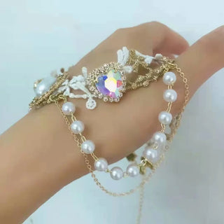 Luna Lolita Perlenhalsband mit Spitze und Liebe