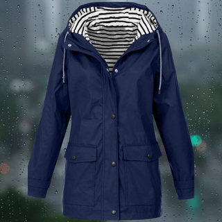Hellee - Lässiger Langarmmantel mit Kapuze Windbreaker Trenchcoat