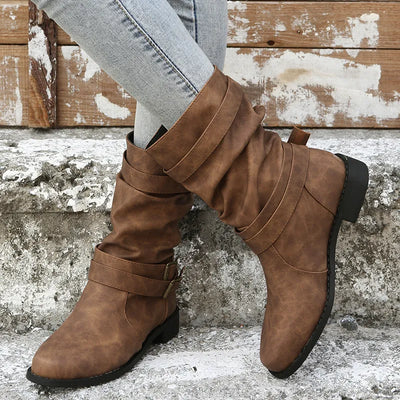 Cilly - Die neue Mode runde Zehe mit Metallverzierung Stiefelette