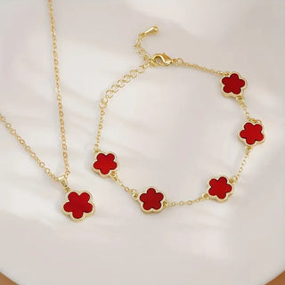 2-teiliges Damen Chic Floral & Star Schmuckset