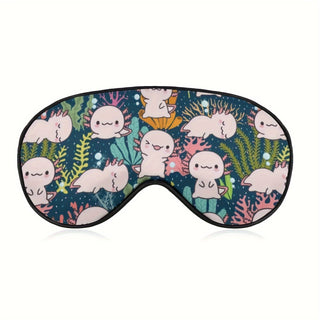 Niedliche Axolotl-Schlafmaske – Weiche, Leichte & Bequeme Augenbinde