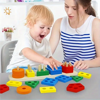 Holz-Formensortierer – Bildungs-Stapellspiel für Kinder