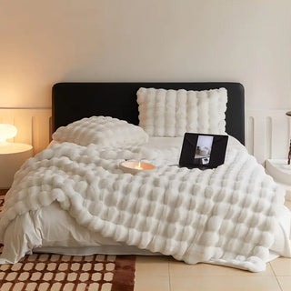 Verdickte Plüschdecke aus Kaninchenfell, Weich und Warm