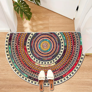 Bohemian Chic Halbkreis Türmatte – Rutschfest, Absorbierend, Willkommensmatte