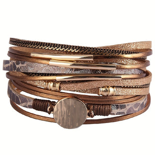 Boho-Style Lederarmband mit Doppelwicklung – Elegant & Trendig