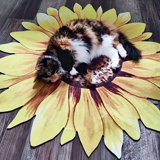 Lebhafte Sonnenblumen-inspirierte Wohnmatte