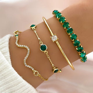 Elegantes Grün Imitations-Edelstein set