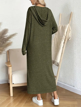 Elegantes Einfarbiges Kapuzenkleid für Frauen – Bequem, Stretchy und Allwetter-tauglich