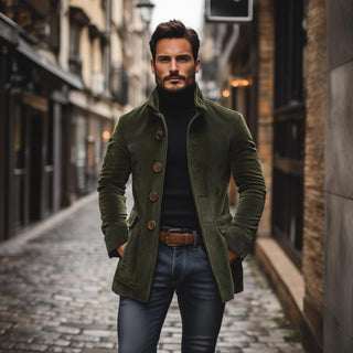 Schlanker Vintage-Cordmantel - Zeitloser Stil, moderner Komfort