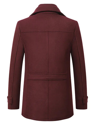 Schurwollmantel Herren Business Casual dicke warme schlanke Jacke