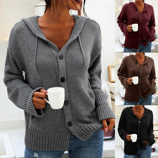 MIA - Strickjacke mit Kapuze und Kordelzug